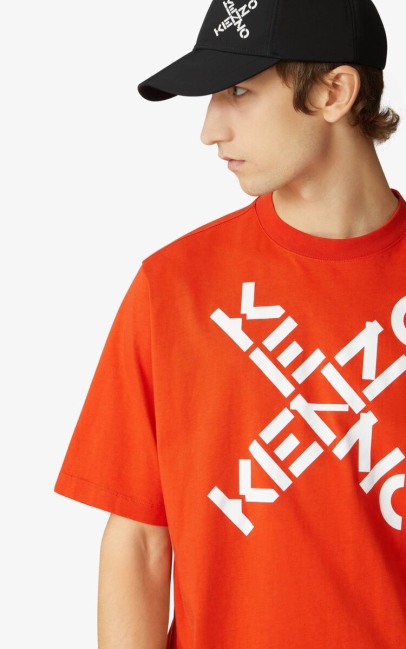Kenzo Men Kenzo Sport 'big X' T-shirt Deep Orange
